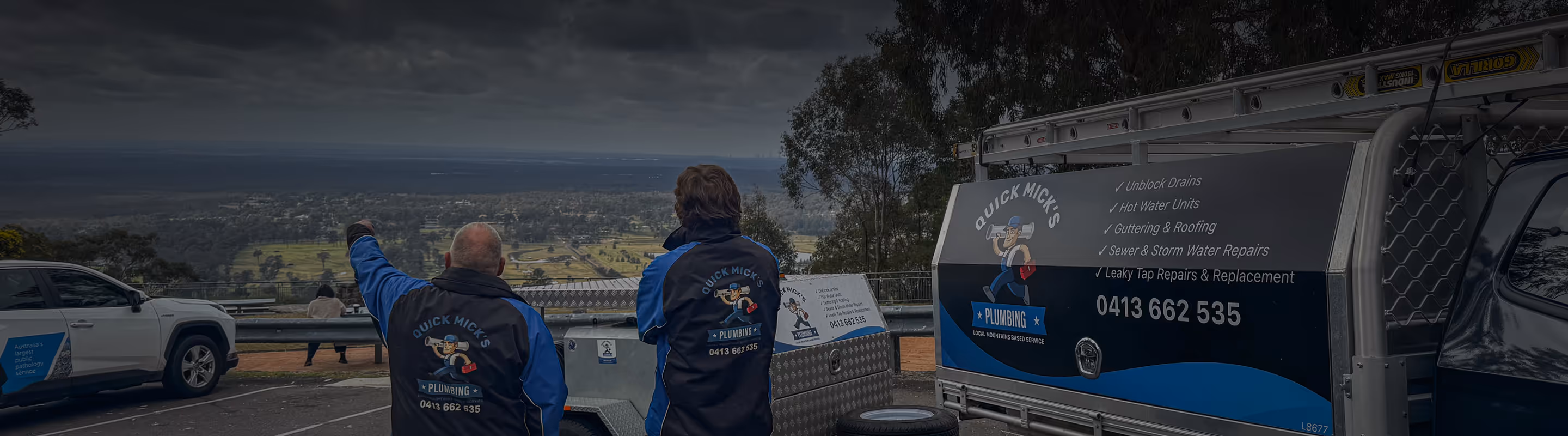 Mick & Matt form quick mick’s plumbing at katoomba look out